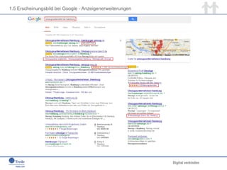 1.5 Erscheinungsbild bei Google - Anzeigenerweiterungen
Quelle: www.ecin.de, www.blogs.bnet.com
 