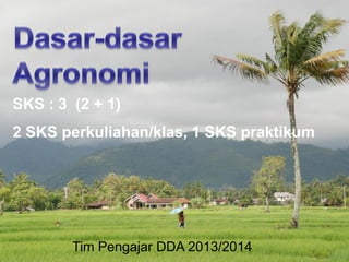SKS : 3 (2 + 1)
2 SKS perkuliahan/klas, 1 SKS praktikum
Tim Pengajar DDA 2013/2014
 