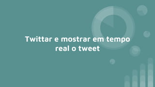 Twittar e mostrar em tempo
real o tweet
 
