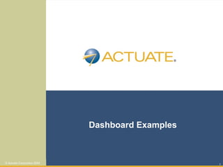 1
© Actuate Corporation 2004
Dashboard Examples
 