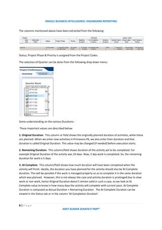 Dashboard reporting | PDF