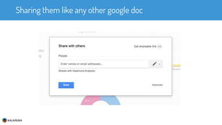 Sharing them like any other google doc
 