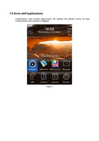 1.0 Avvio dell’applicazione
L’applicazione viene avviata selezionando dal desktop del palmare l’icona ad essa
corrispondente come illustrato in Figura 1.
Figura 1
 