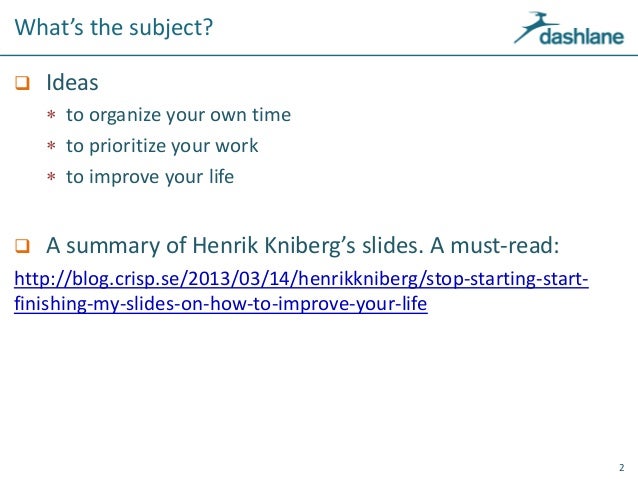 Stop Starting Start Finishing