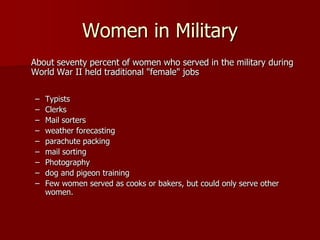 women in the military during wwII | PPTX