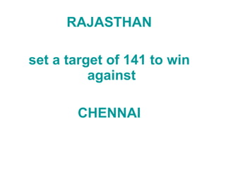 rajasthan scoreboard