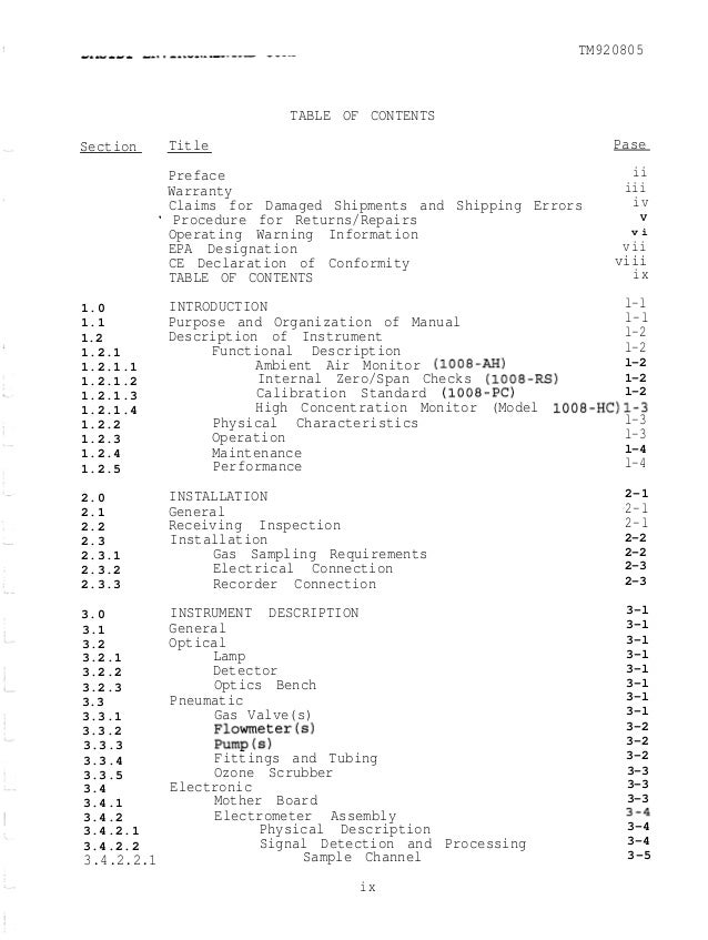 Dasibi 1008 Ozone Monitor Manual