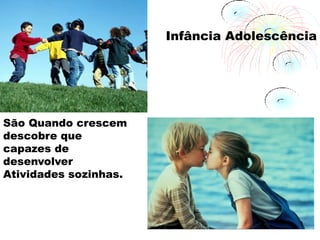 Infância Adolescência




São Quando crescem
descobre que
capazes de
desenvolver
Atividades sozinhas.
 
