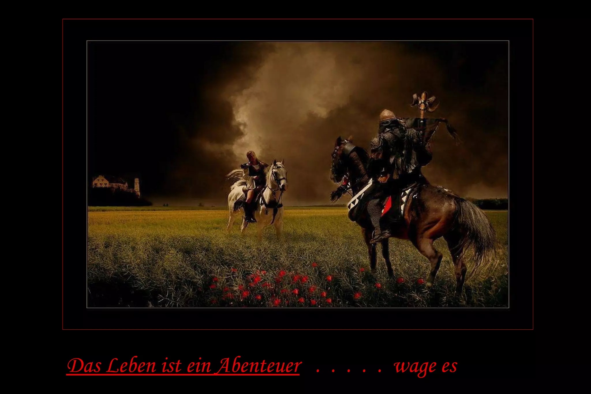 Das Leben ist ein Abenteuer . . . . . wage es 
 