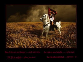 Das Leben ist ein Kampf  ….stelle dich ihm The life is a fight ….place you to it La vie est un combat ….affronte - le La vida es una batalla  …. enfréntala 