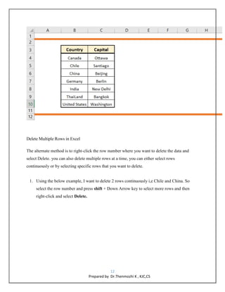 Layed Row Selection Examples Modifying Rows and Columns | DOCX