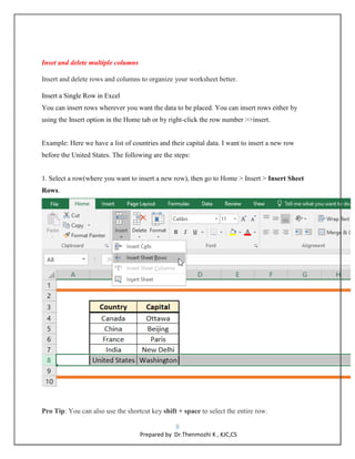 Modifying Rows and Columns | DOCX