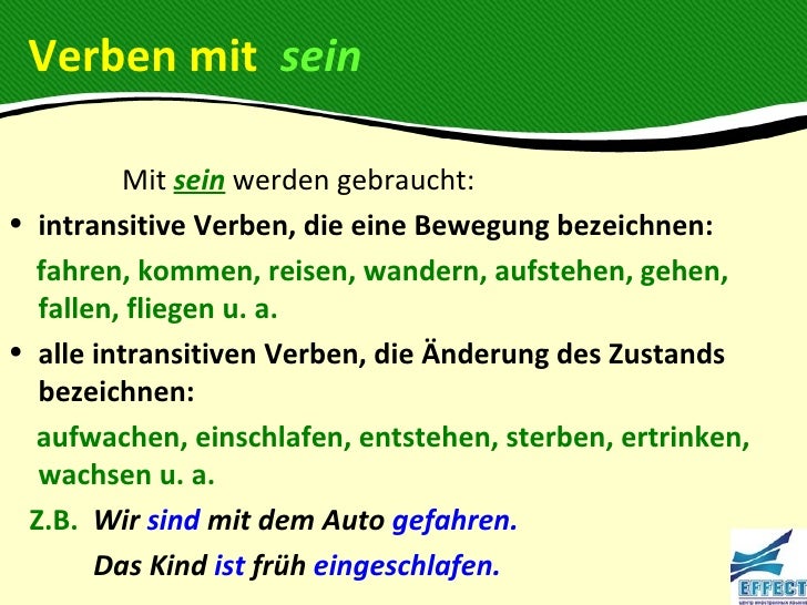 Verben Im Perfekt Mit Sein – The 70 Most Common Verbs with sein – CRLKS