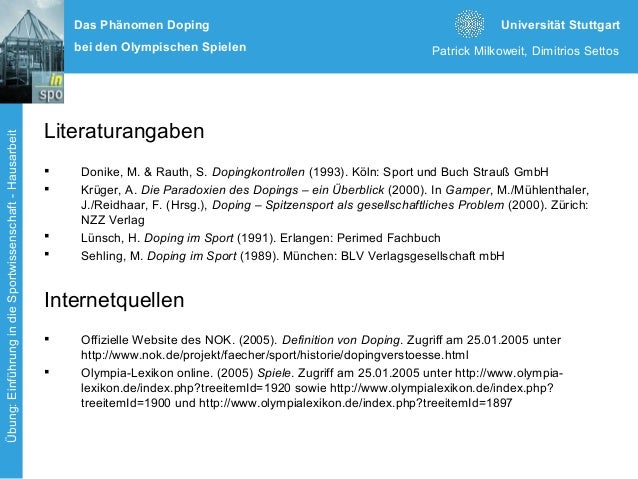Das Phanomen Doping Bei Den Olympischen Spielen