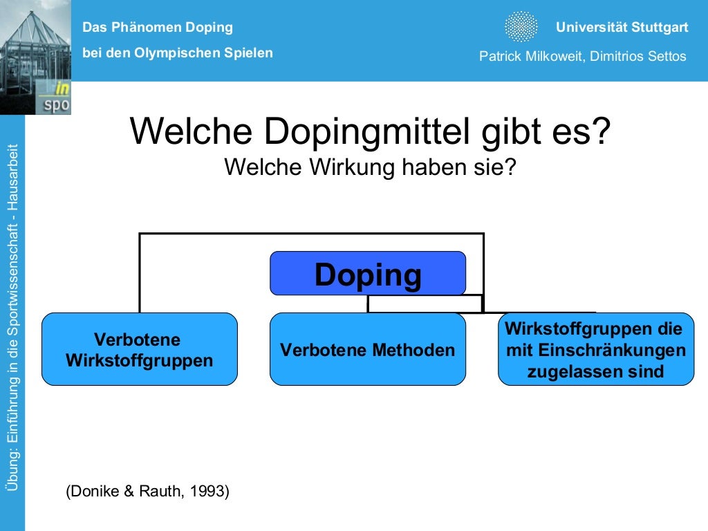 Das Phänomen Doping bei den Olympischen