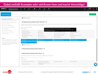 Dabei enthält Scompler sehr viel Know-how und macht Vorschläge!
copyright Scompler GmbH (alle Rechte vorbehalten) 156Sonntag, 24. April 2016
 