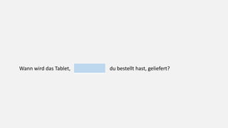 Wann wird das Tablet, du bestellt hast, geliefert?
 