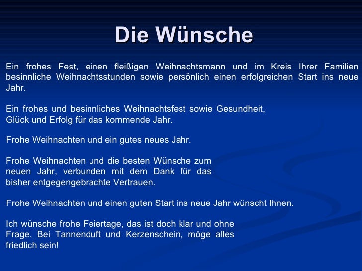 Das Weihnachten in Deutschland