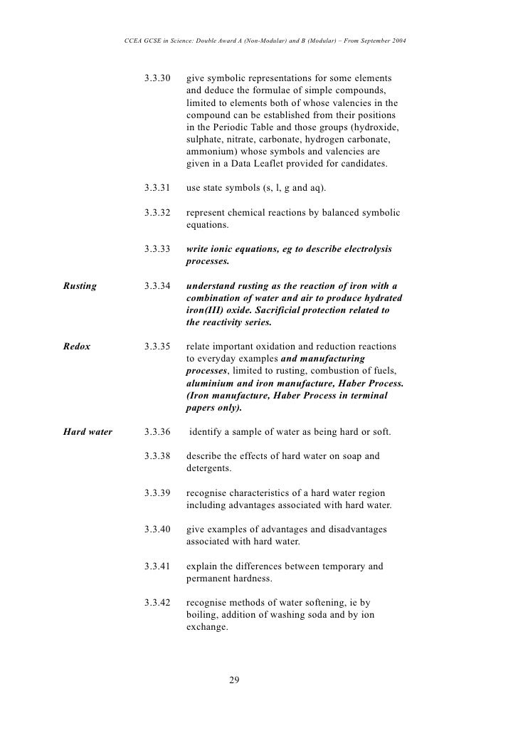 Science Double Award Syllabus