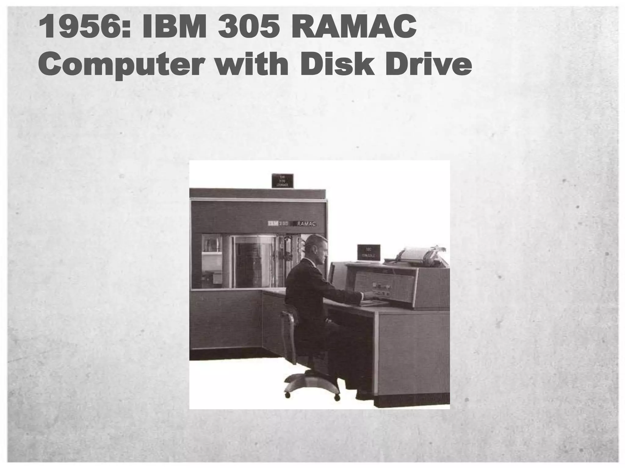 1956: IBM 305 RAMAC Computer with Disk Drive
