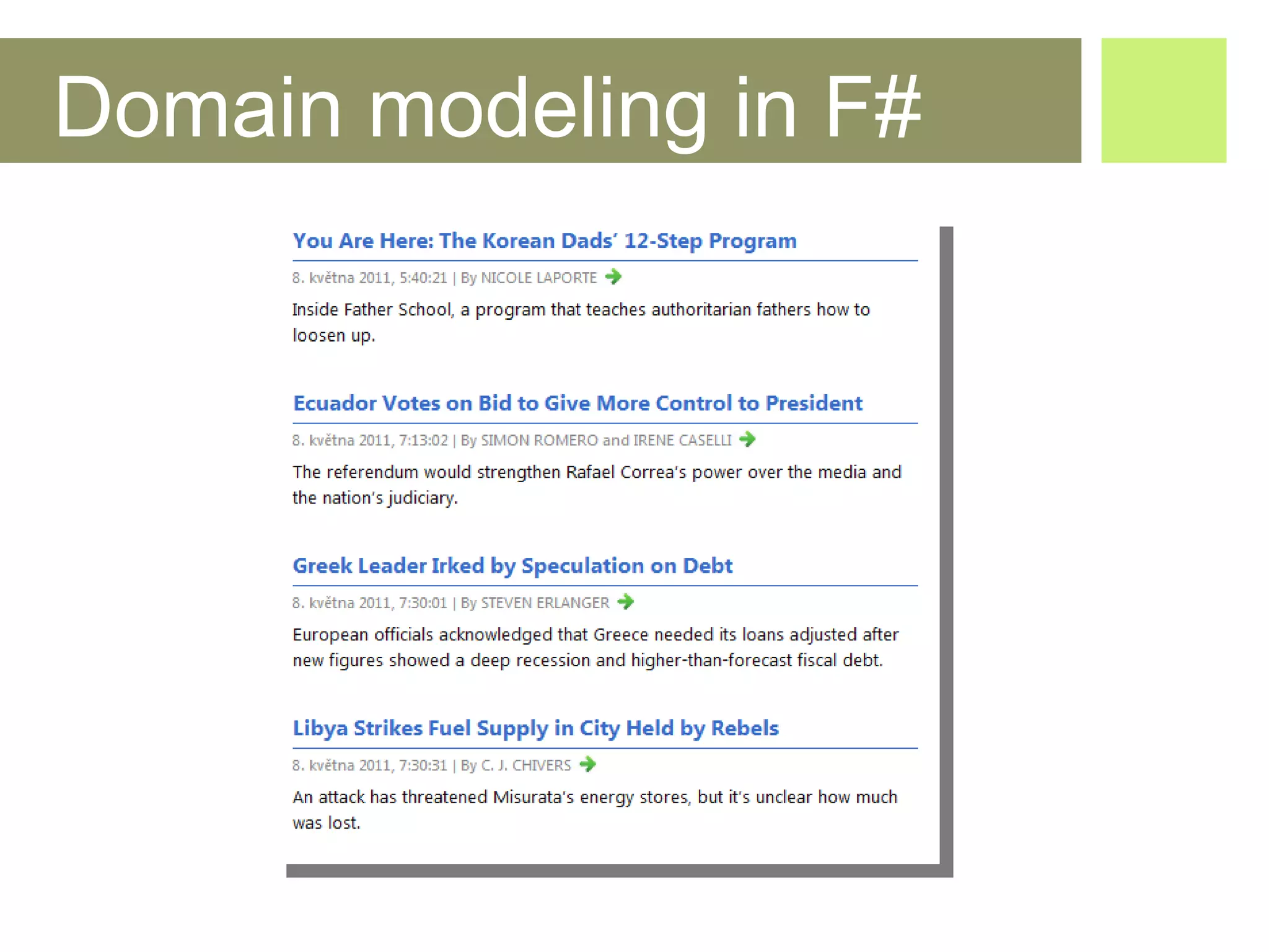 Domain modeling in F# 