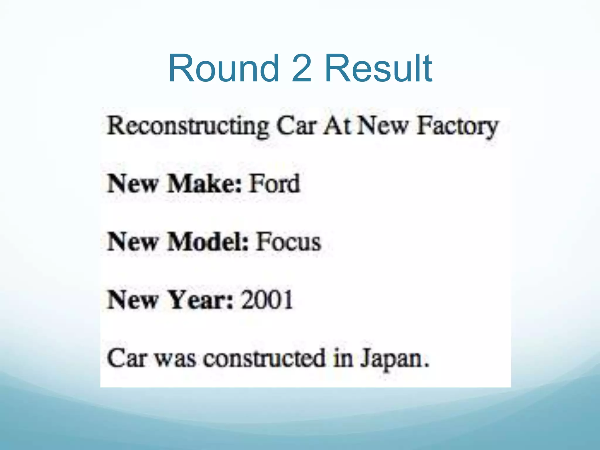 Round 2 Result
 