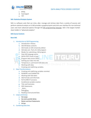 Data analytics online training | PDF