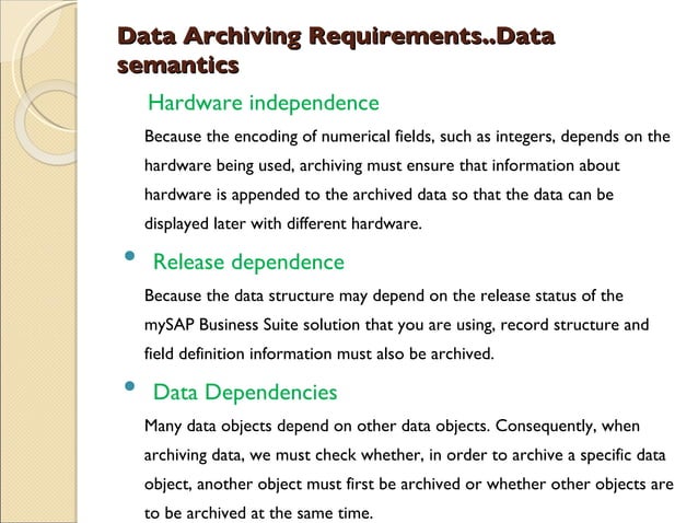 Data Archiving Ramesh Sap Bw Ppt
