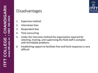 Interview Data Collection Drawbacks ITFT Data collection | PDF