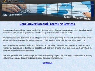Data Conversion and Processing-services