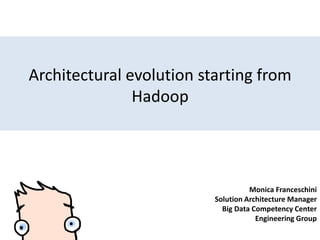 Architectural evolution starting from
Hadoop
Monica Franceschini
Solution Architecture Manager
Big Data Competency Center
Engineering Group
 