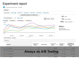 9
Always do A/B Testing
 