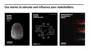 7
Use stories to educate and influence your stakeholders.
 