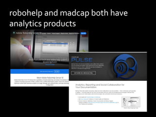 robohelp and madcap both have
analytics products
 