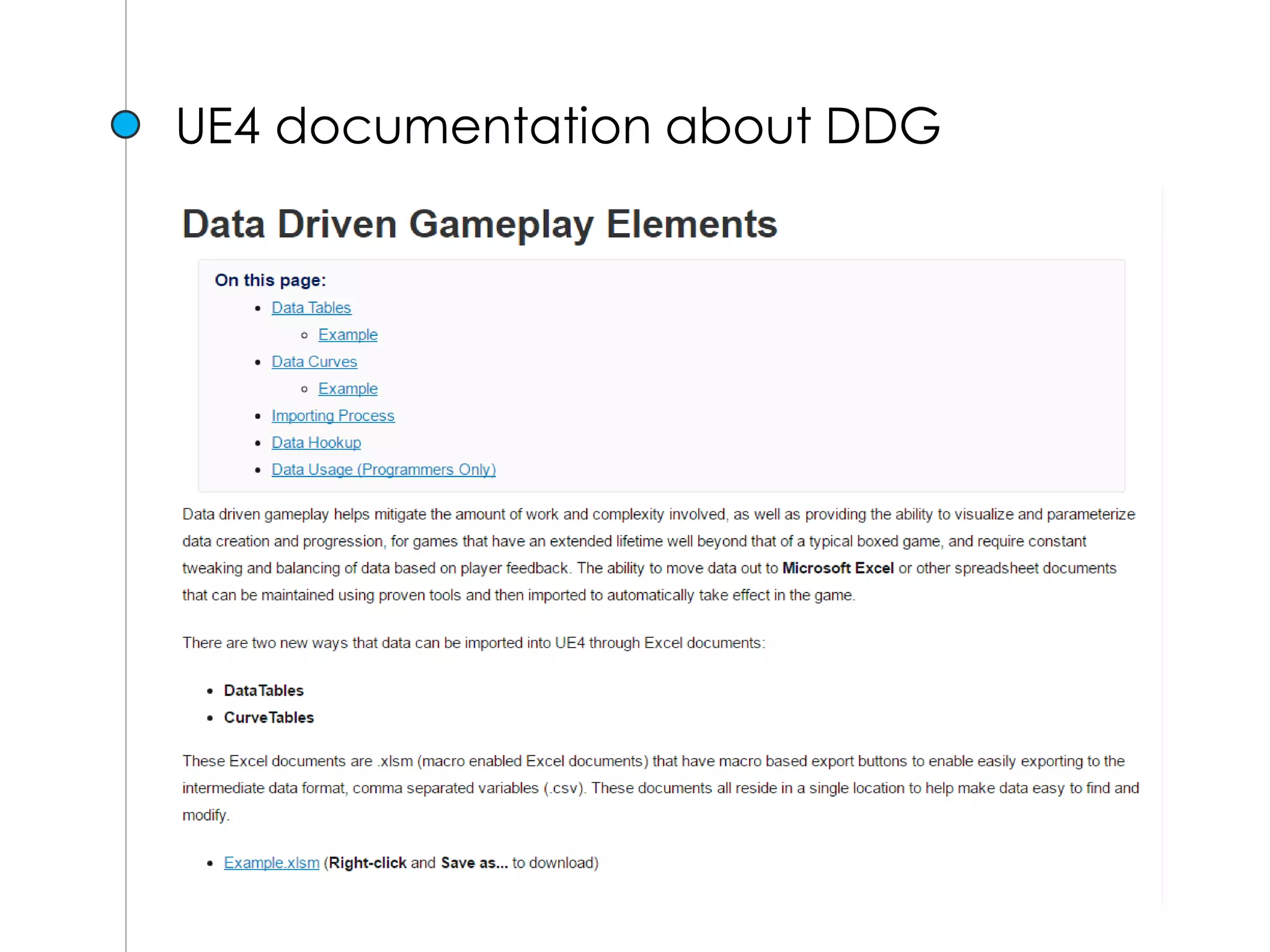 UE4 documentation about DDG
 