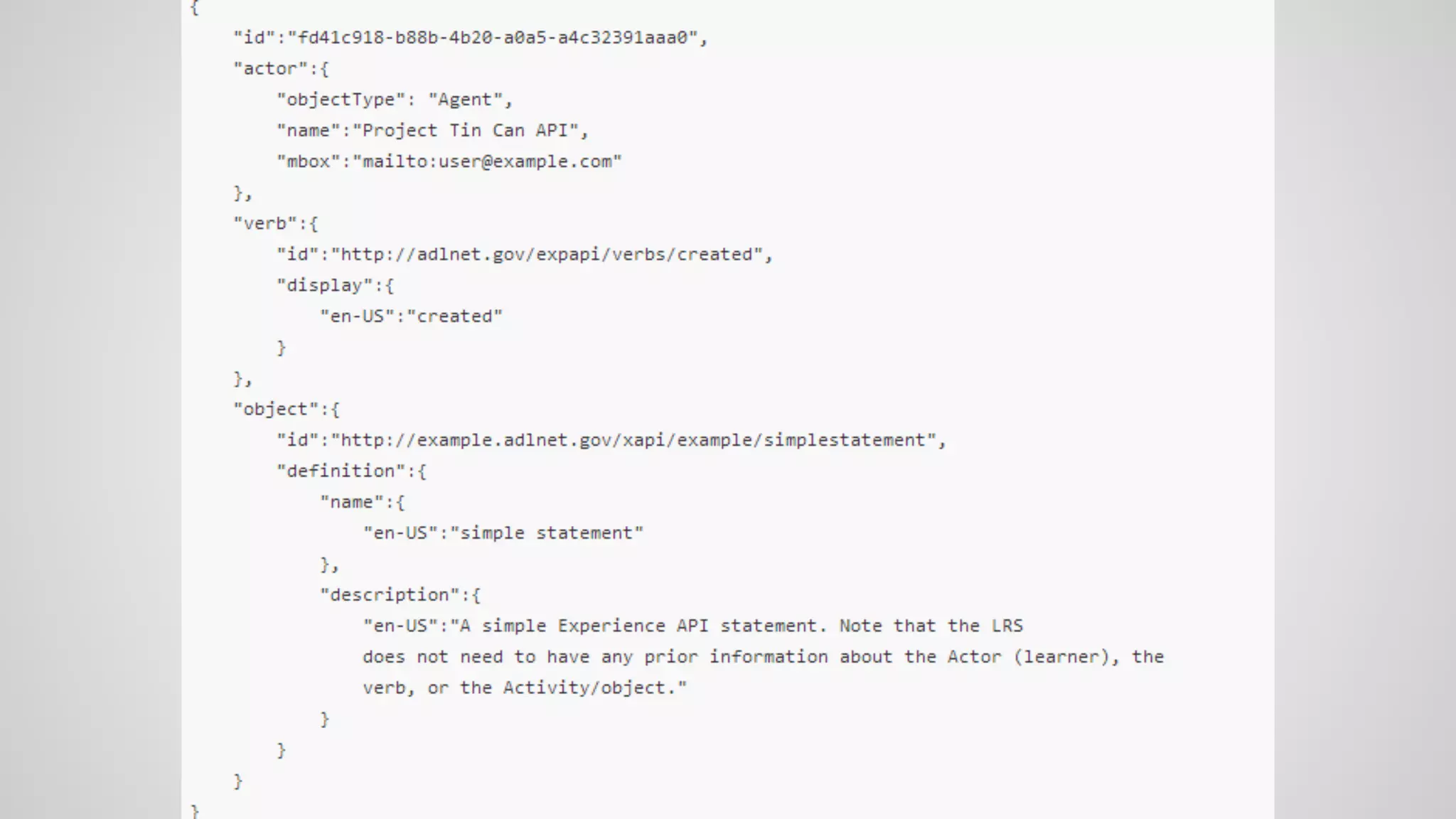 Syntax-2 
Activity: 
ID = an IRI(URL) = with a specific boundary (granularity) 
Definition: 
Name 
Description 
objectType 
Extentions (useful to customize reporting) 
 