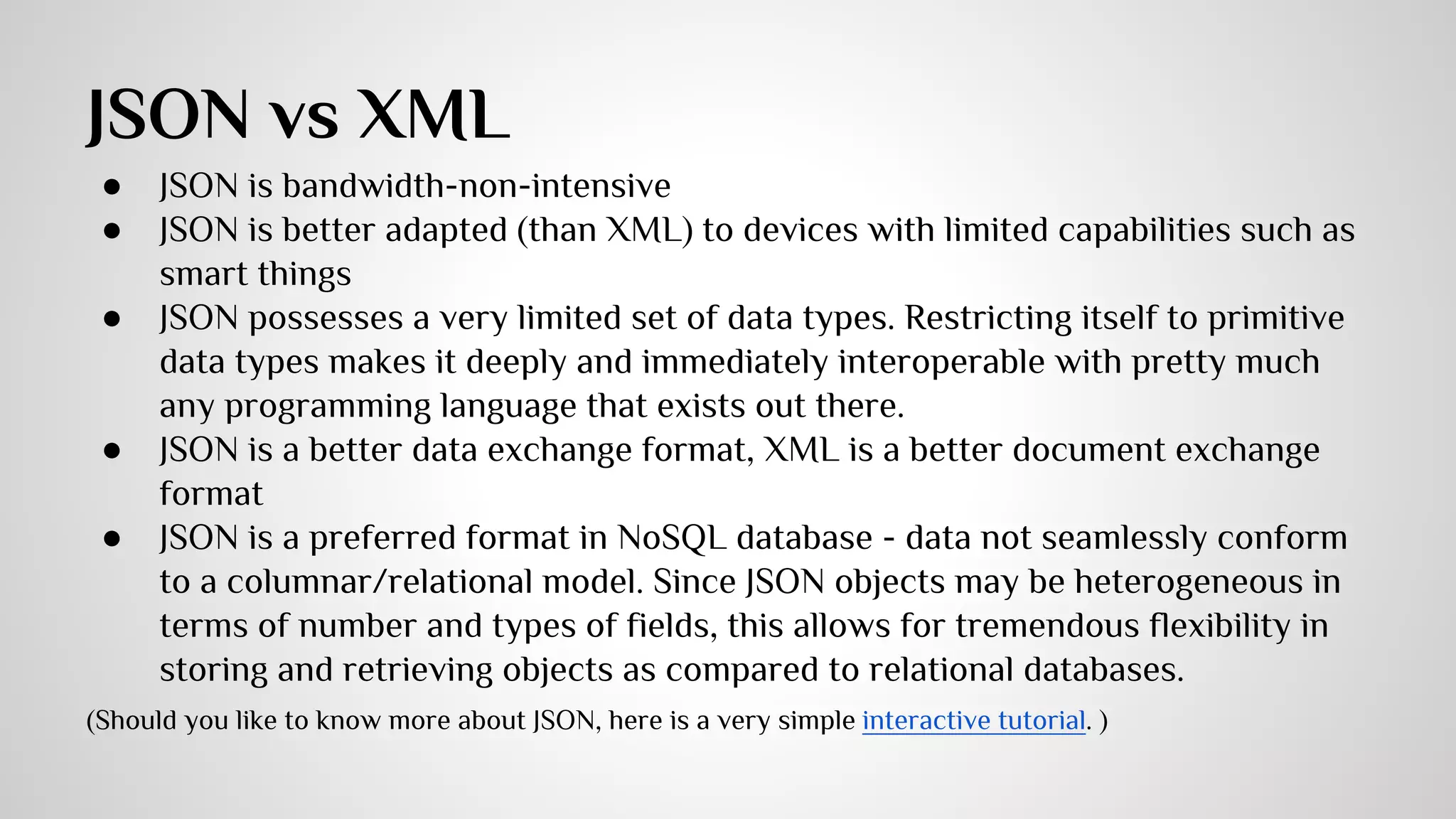 xAPI + Open Badges => Learner ePortfolio 
Both are representing learner data by exploiting HTTP, JSON, 
and REST - simple, lightweight method that lowers entry 
barrier for developers. 
Together, they offer a new way to think about constructing 
interoperable learner model data! 
 