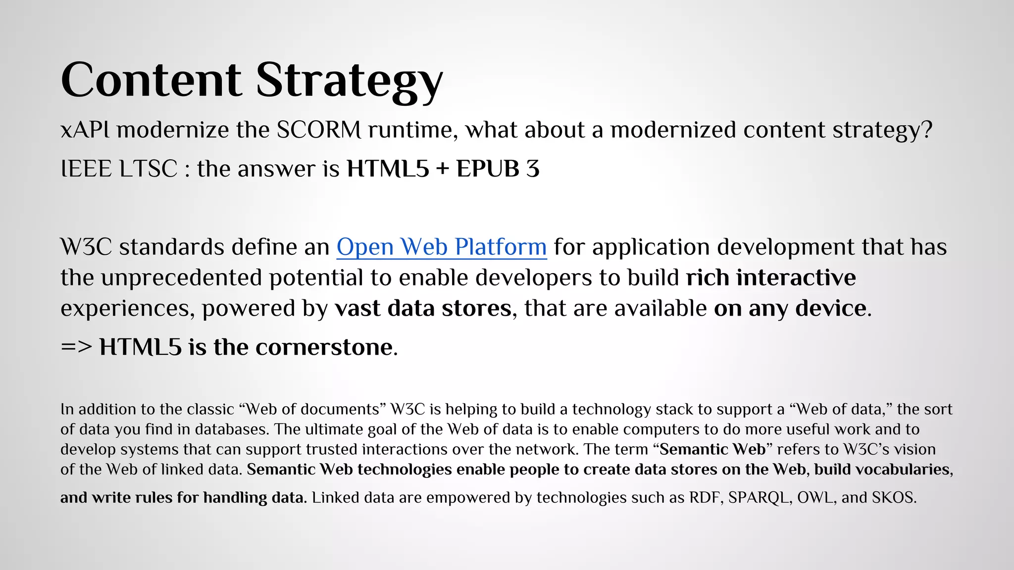 A taxonomy of education standards 
Redd, Brandt 
 