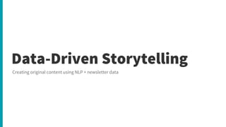 Data Driven Storytelling - The Edge Group