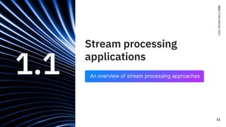 Quix
/
Data
Natives
2022
Stream processing
applications
1.1
11
An overview of stream processing approaches
 