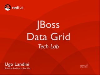 JBoss
Data Grid
Tech Lab
Ugo Landini
Solution Architect, Red Hat
versione 1.7
29 Jan 2014
 