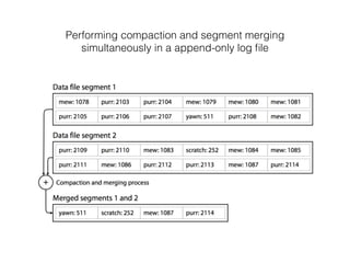 Performing compaction and segment merging
simultaneously in a append-only log ﬁle
 