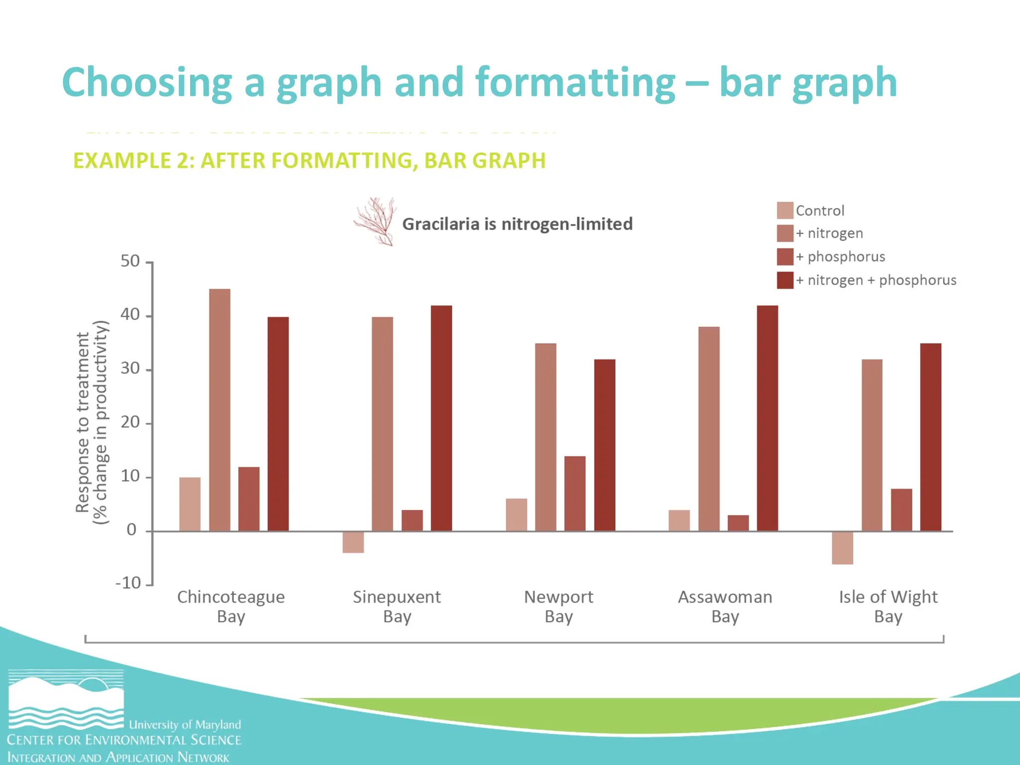 Choosing a graph and formatting – bar graph
 