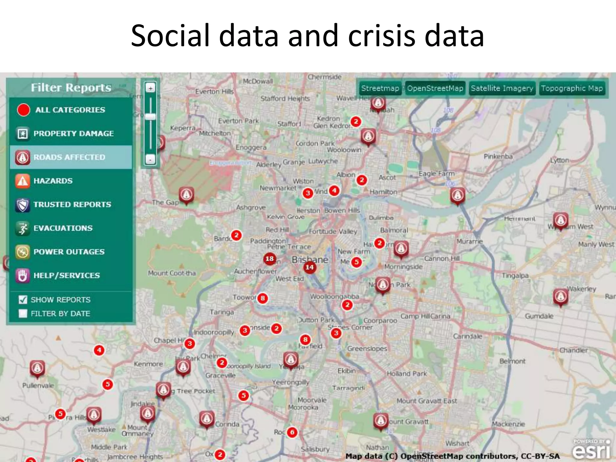 Social data and crisis data
 