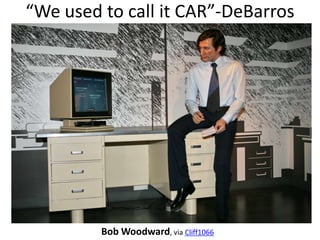 “We used to call it CAR”-DeBarros




         Bob Woodward, via Cliff1066
 