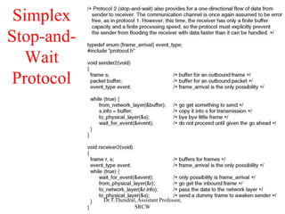 Simplex
Stop-and-
Wait
Protocol
Dr.T.Thendral, Assistant Professor,
SRCW
 