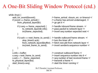 A One-Bit Sliding Window Protocol (ctd.)
Dr.T.Thendral, Assistant Professor,
SRCW
 