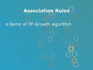 Association Rules Demo of FP-Growth algorithm 