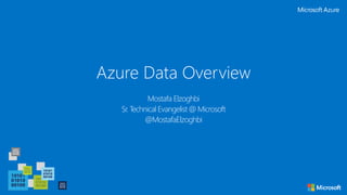 Azure Data Overview
Mostafa Elzoghbi
Sr. Technical Evangelist @ Microsoft
@MostafaElzoghbi
 