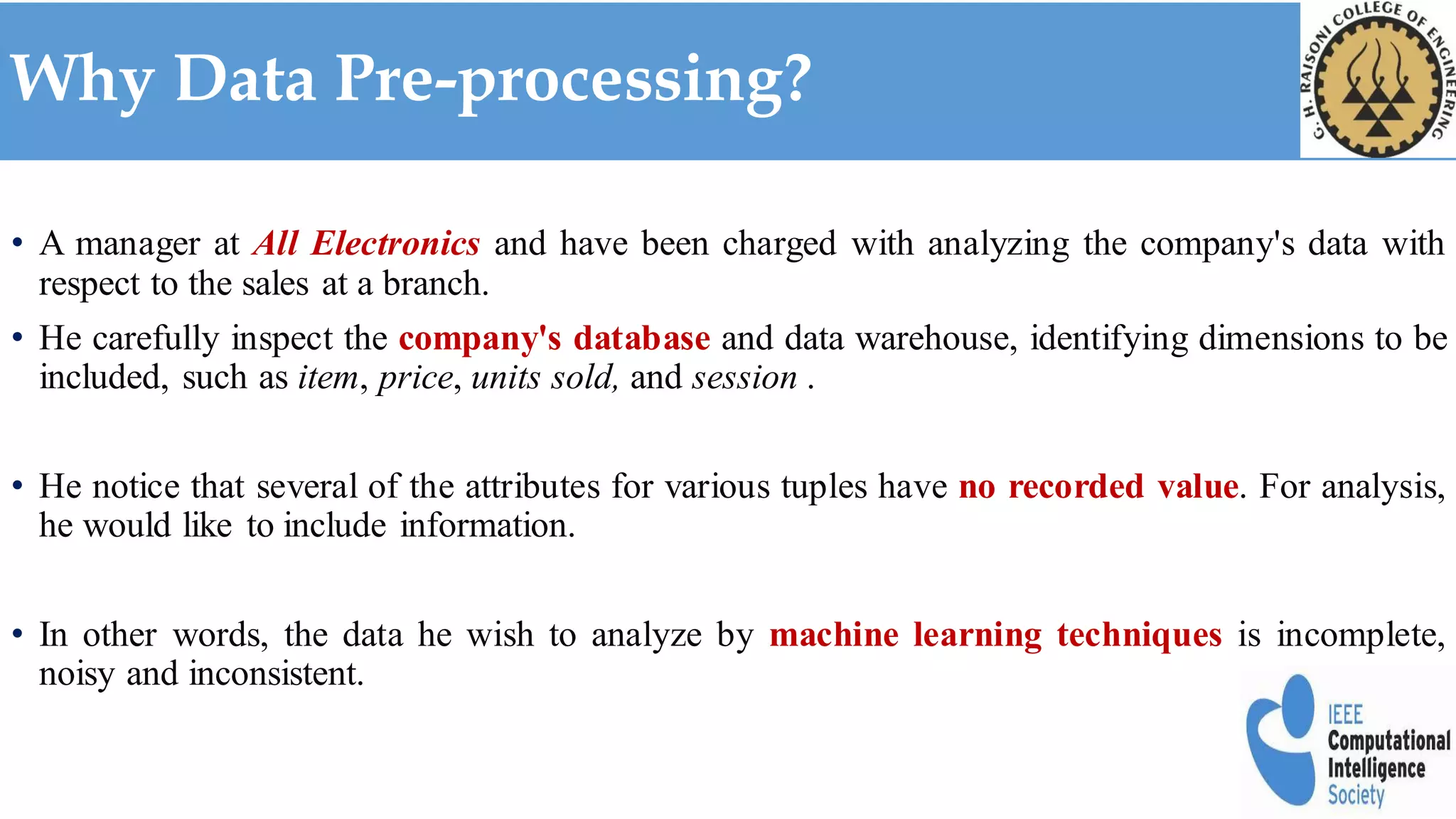 Data preprocessing using Machine Learning | PPT